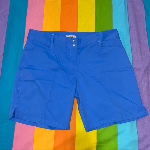 Adidas Stretchy Golf Blue Essentials 7" Flat Front Shorts Women's 12 Athletic - Picture 4 of 13